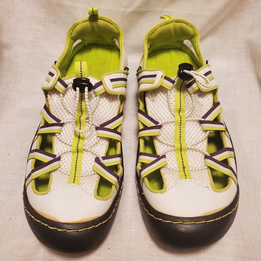 J-41 Women's Water Shoe Lime Green and White Mesh Size 8 M Water-Ready for sport